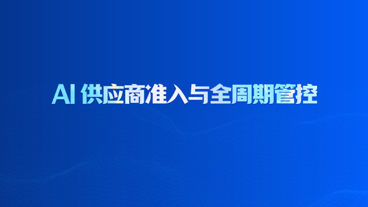 AI 供应商准入与全周期管控