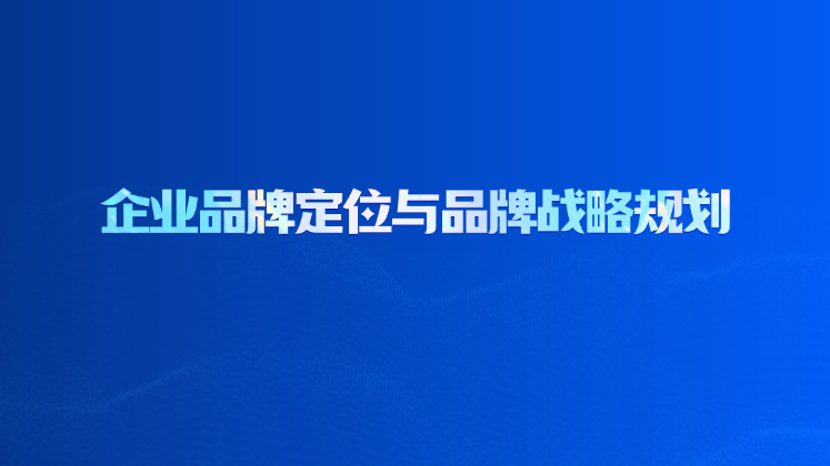 企业品牌定位与品牌战略规划